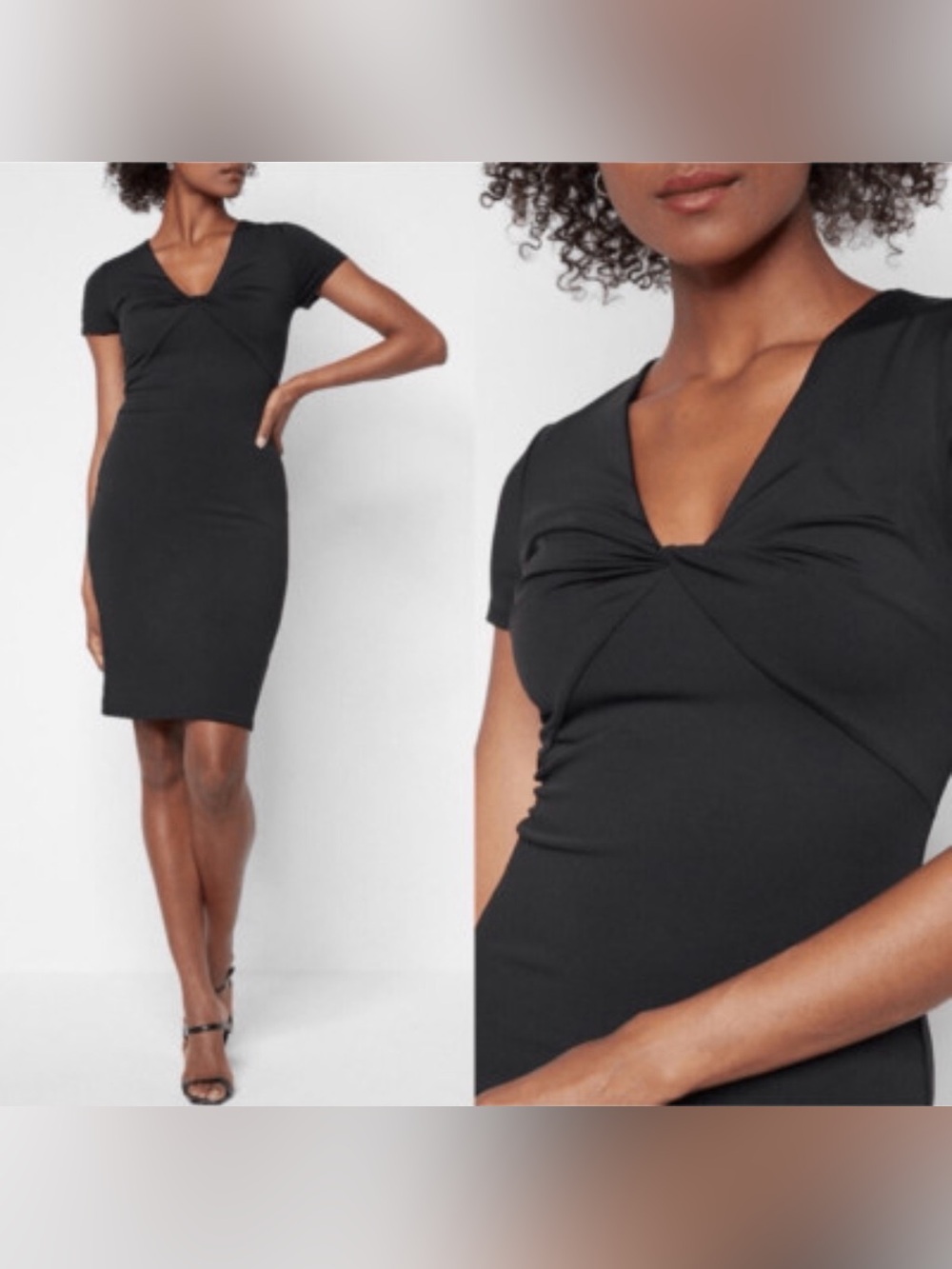 Express Black Twist-Front Mini Dress